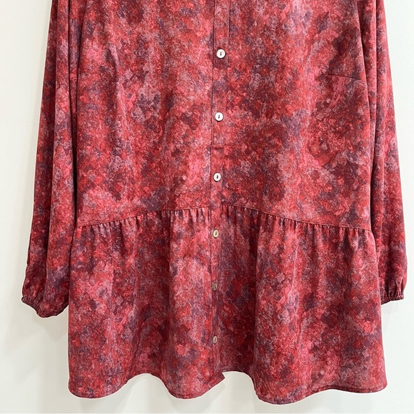 LOGO BY LORI GOLDSTEIN WOMEN'S STRETCH WOVEN BUTTON FRONT BLOUSE PLUS SIZE 2X - Picture 4 of 9